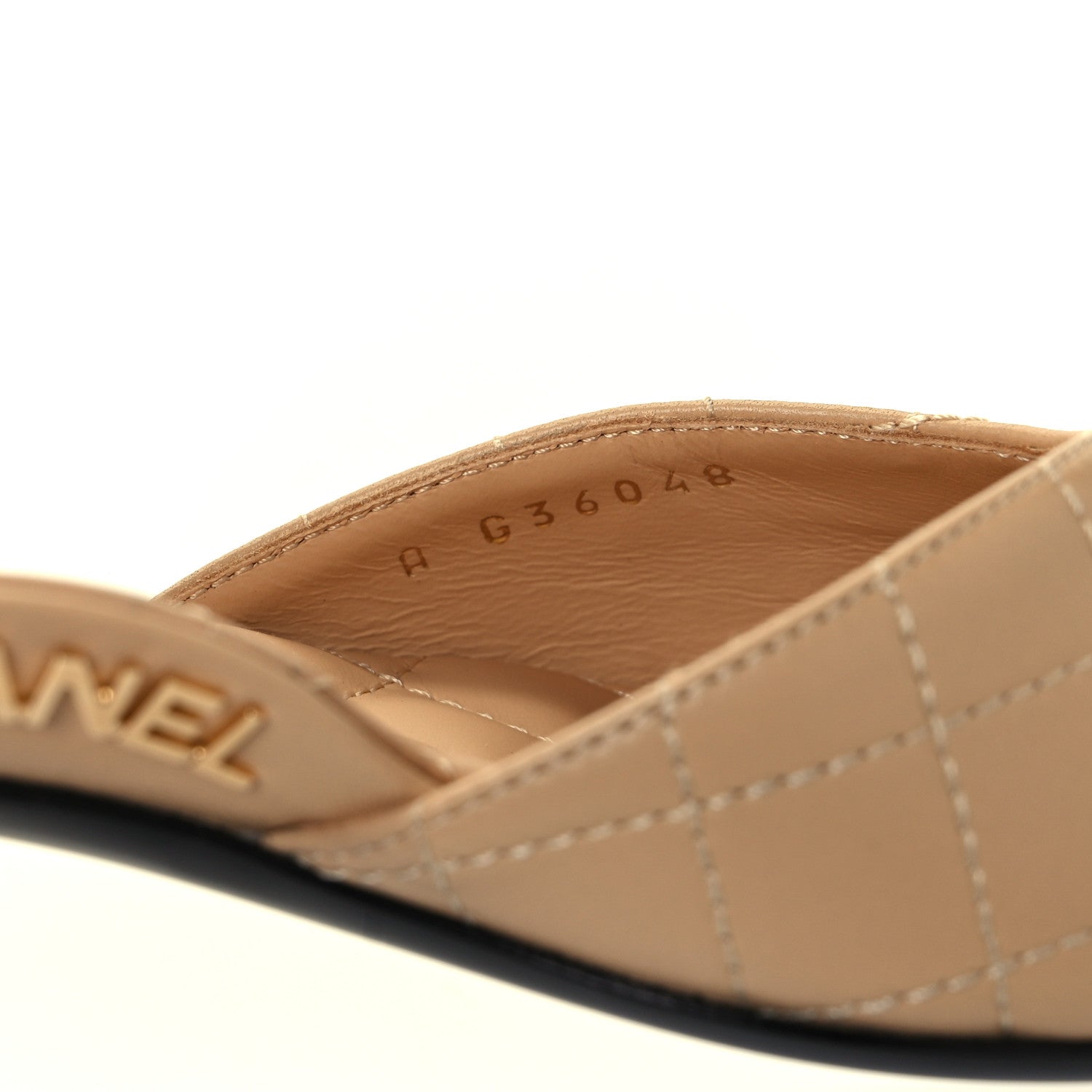 Chanel Lambskin Grosgrain Cap Toe CC Ankle Strap Sandals 36 Beige Black 8 of 9