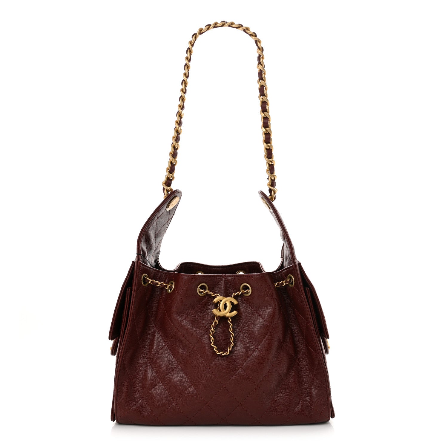 Chanel Caviar Quilted Small Chanel 25 Handbag Burgundy 1 of 10