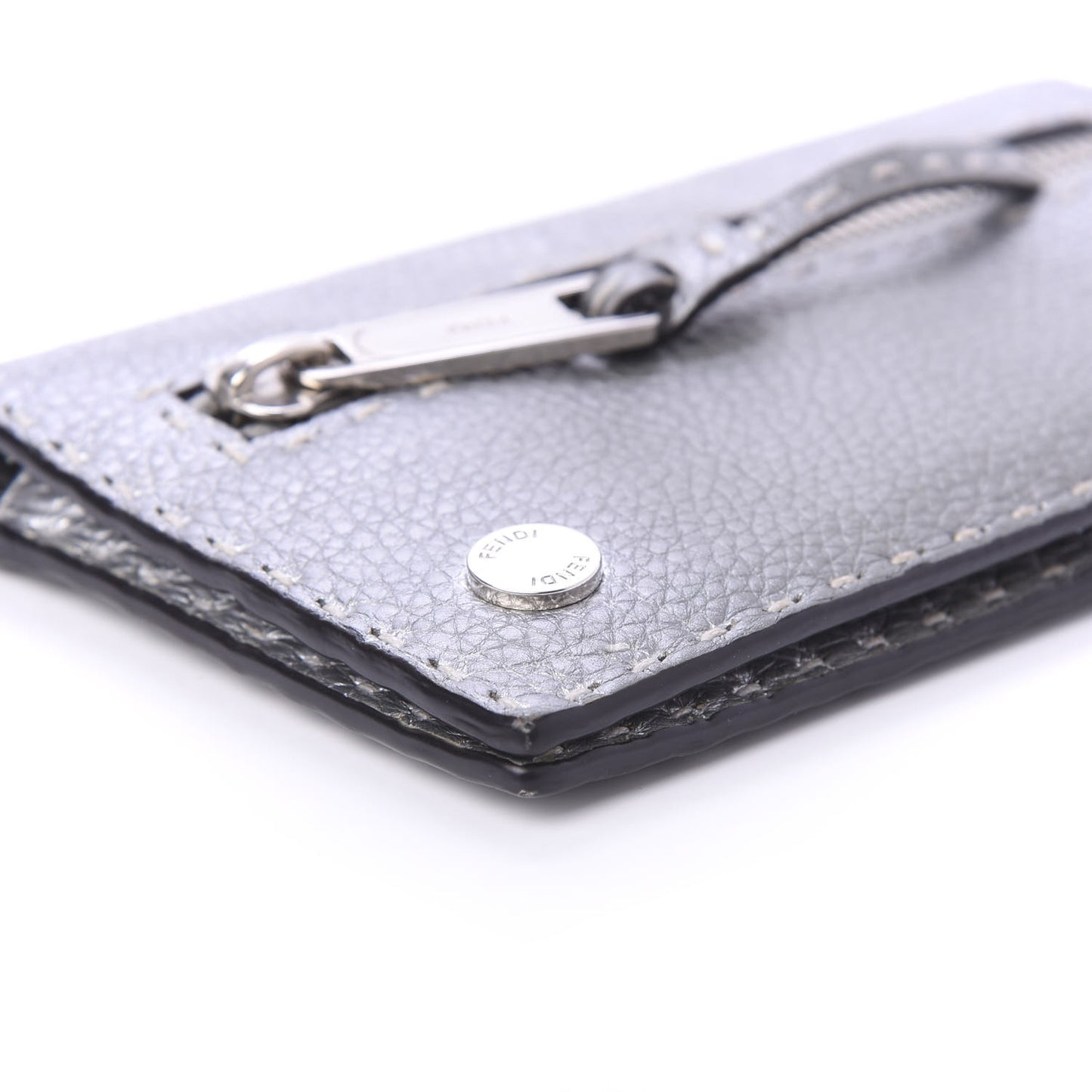 Cuoio Romano Lux Selleria Flat Clutch Argento