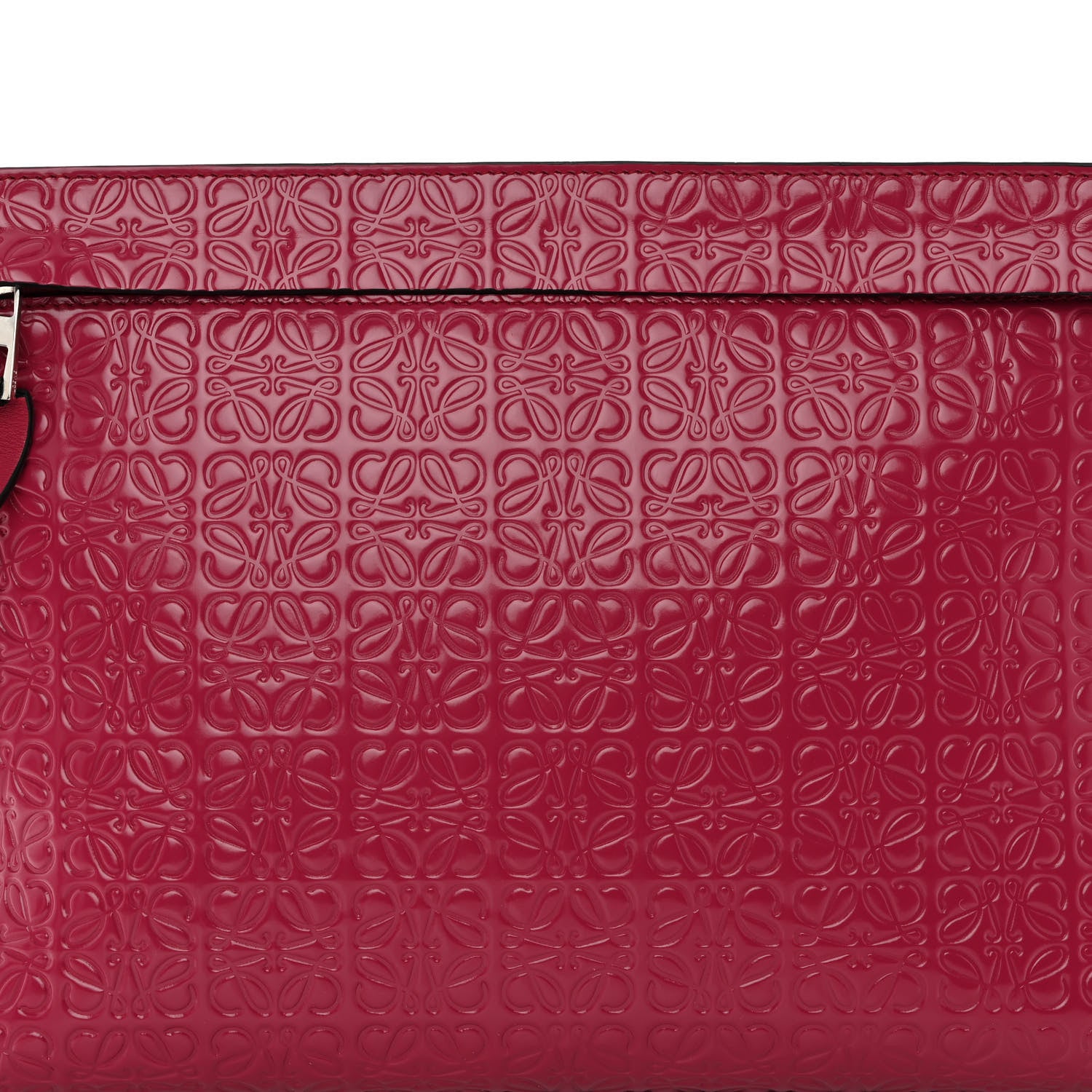 Loewe Calfskin Embossed Repeat T Pouch Raspberry 7 of 9