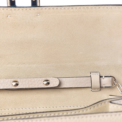 Valentino Garavani Pebbled Calfskin Rockstud Chain Clutch Light Ivory 10 of 14