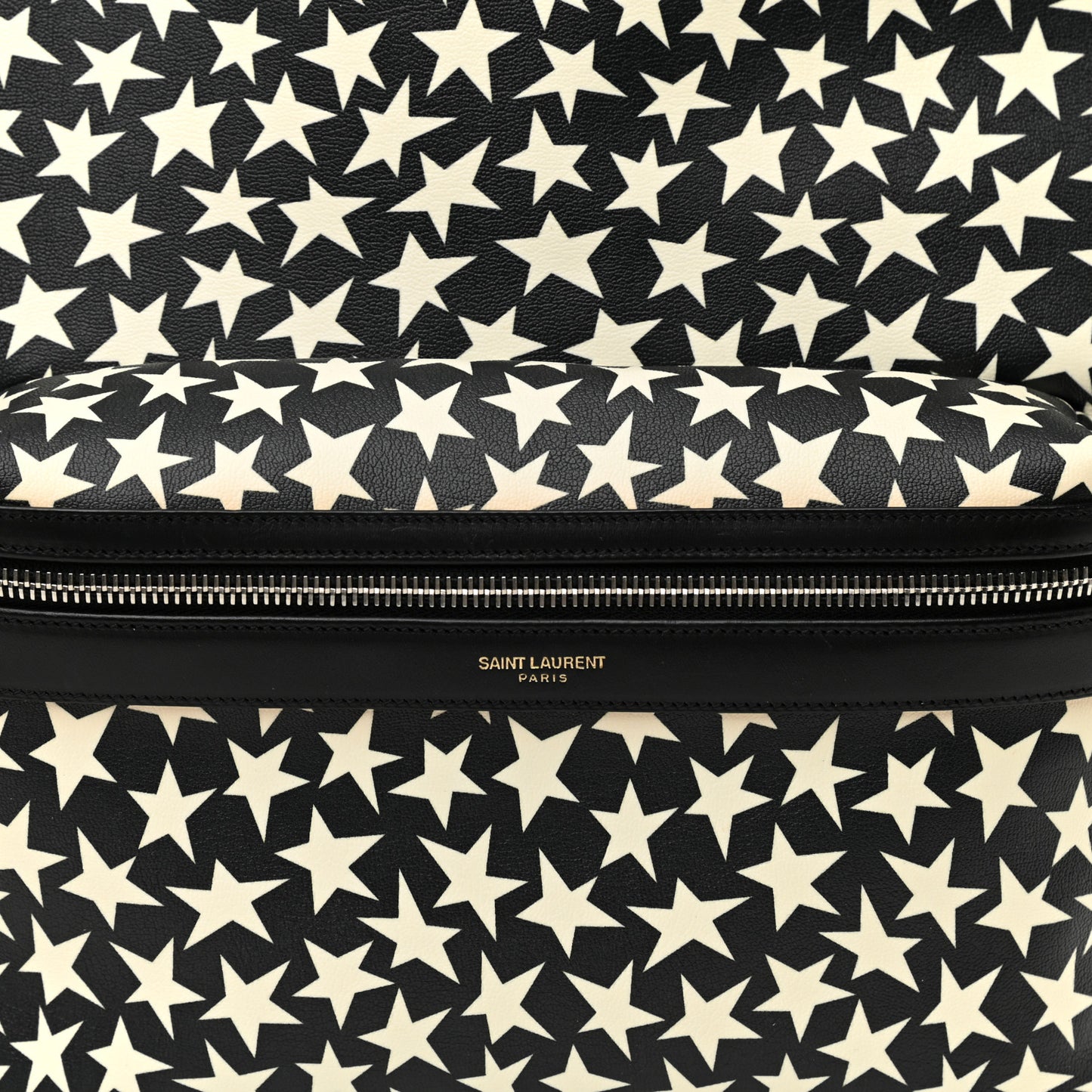 Calfskin Star Print Hunting Backpack Black White