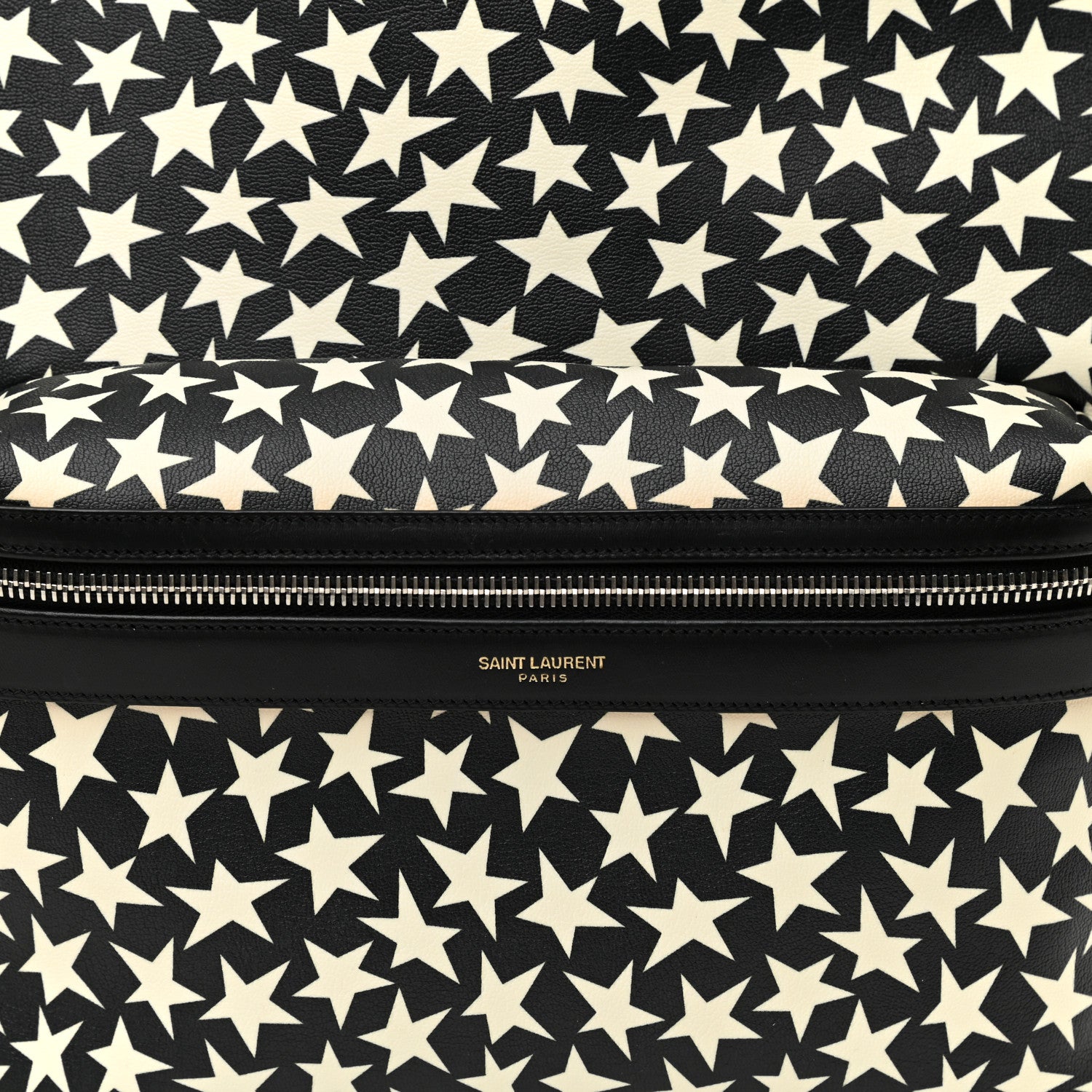 Saint Laurent Calfskin Star Print Hunting Backpack Black White 8 of 11
