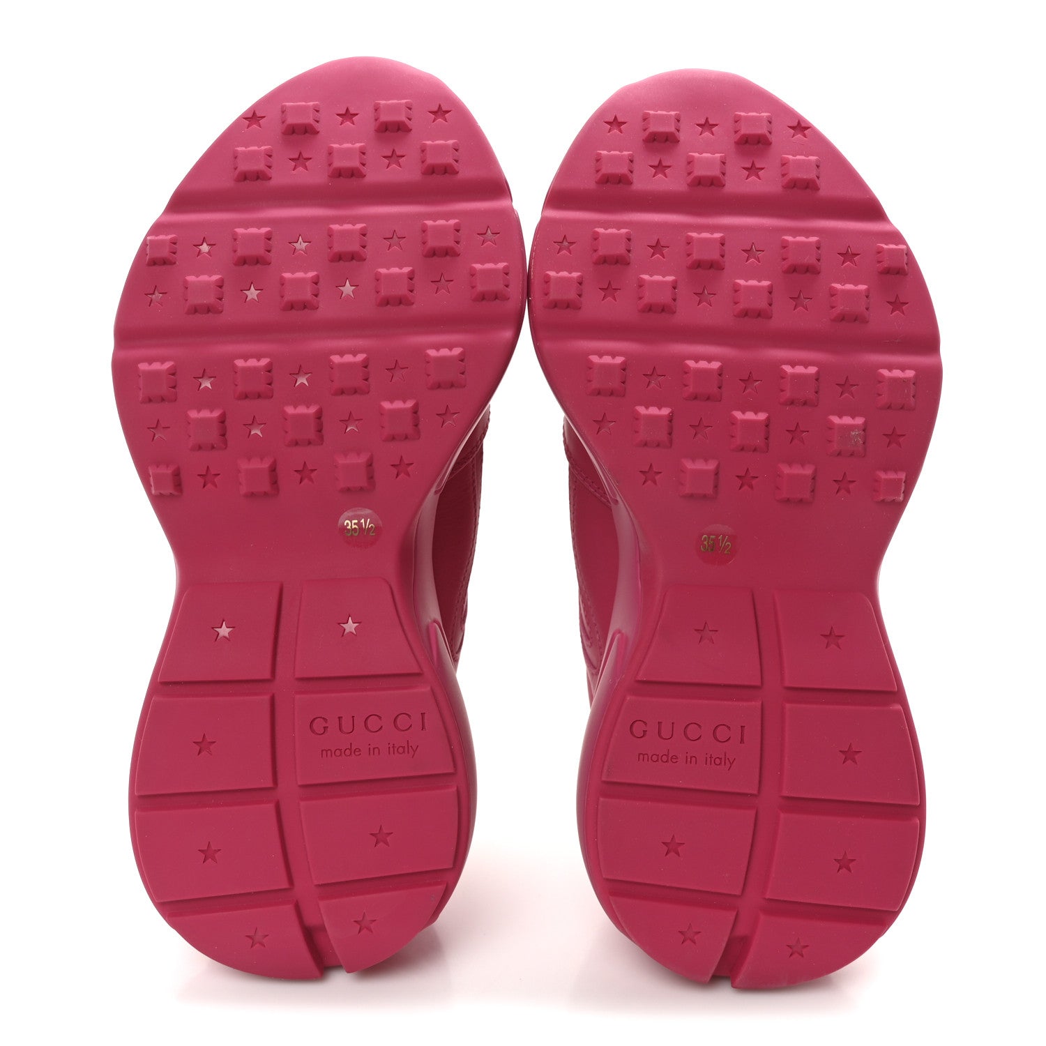 Gucci Calfskin Logo Womens Rhyton Sneakers 35.5 Box Pink 6 of 9