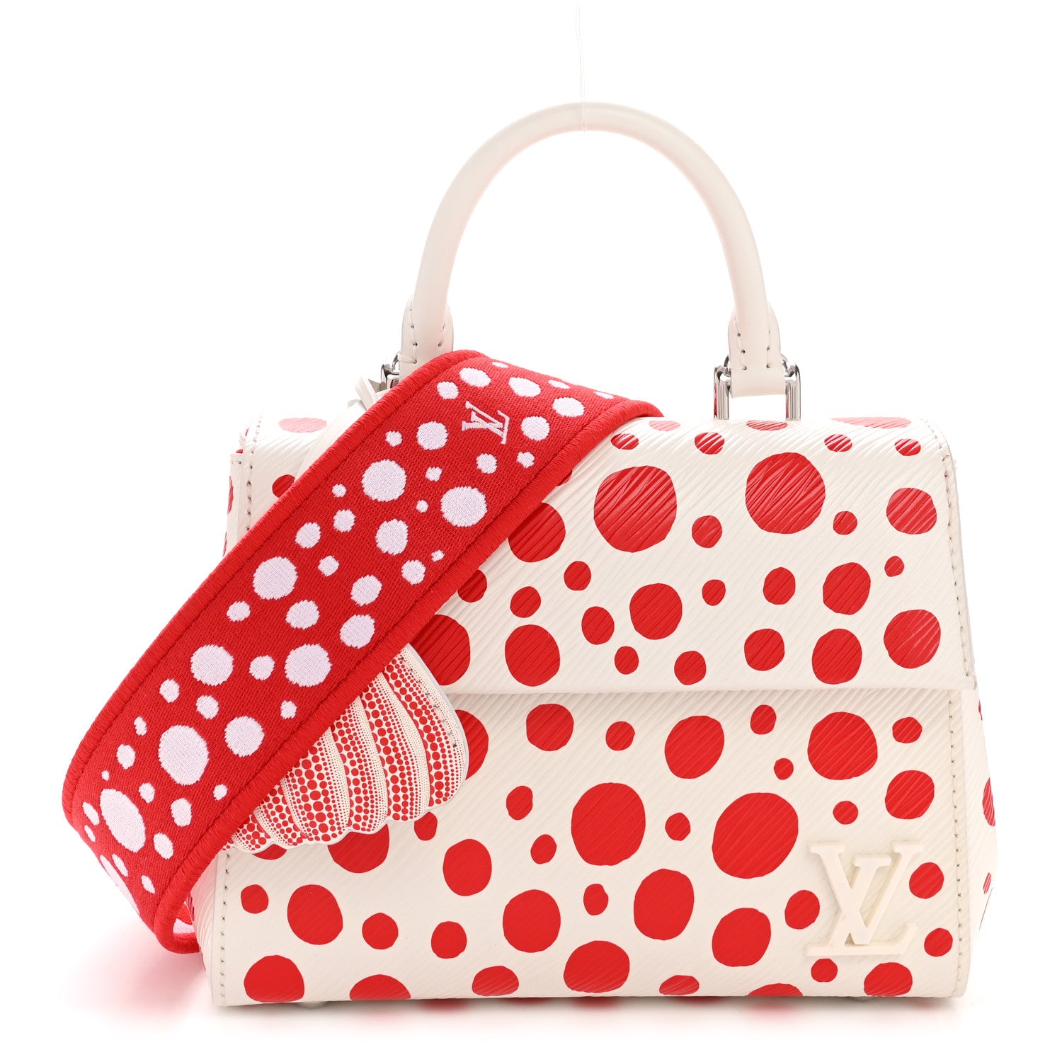 Louis Vuitton LV X YK Monogram Kusama Epi Cluny Mini White Red 1 of 13