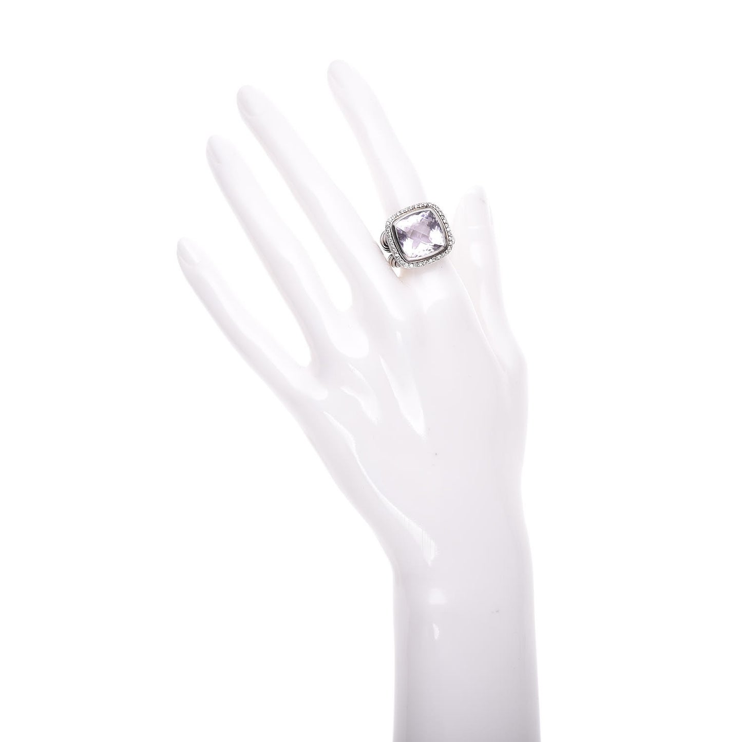 Sterling Silver Diamond Amethyst 14mm Albion Ring 50 5.5