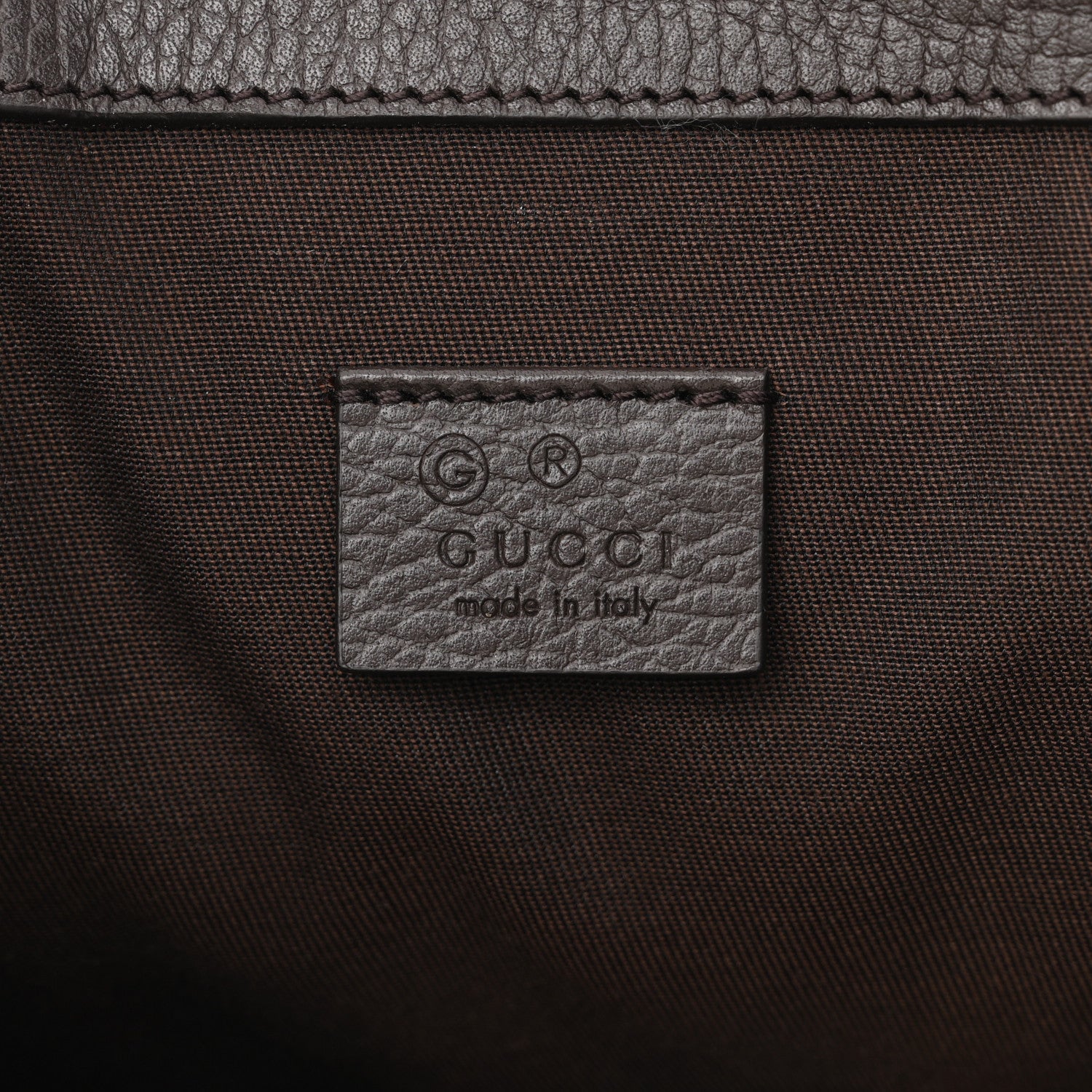 Gucci Monogram Dollar Calfskin O Drawstring Backpack Beige Ebony Testa di Moro Dark Chocolate 6 of 10