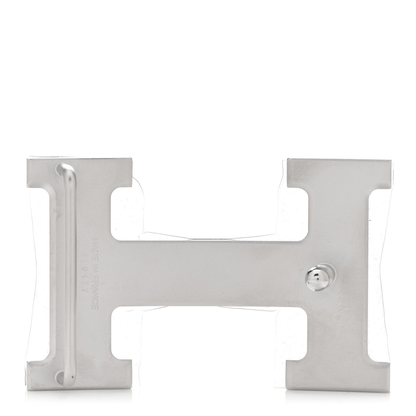 Polished Palladium 32mm H Belt Buckle Silver