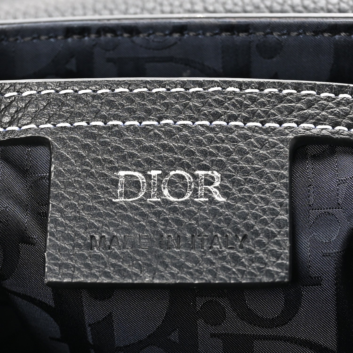 Christian Dior Grained Calfskin Saddle Messenger Bag With Strap Black 6 of 10