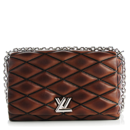 Louis Vuitton LOUIS VUITTON Lambskin Malletage GO-14 MM Brown 1 of 7