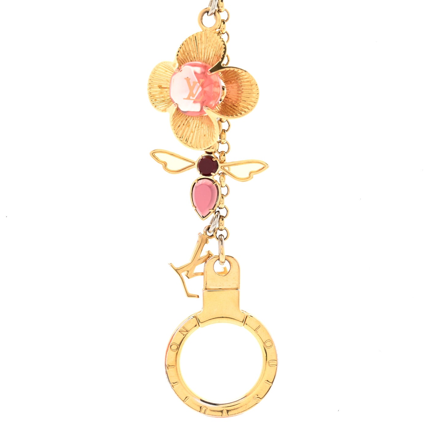 Bee Flower Chain Key Charm