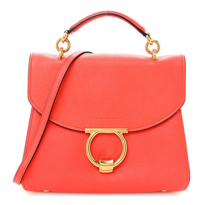 Salvatore Ferragamo Calfskin Small Margot Top Handle Satchel Candy Apple Red 1 of 9