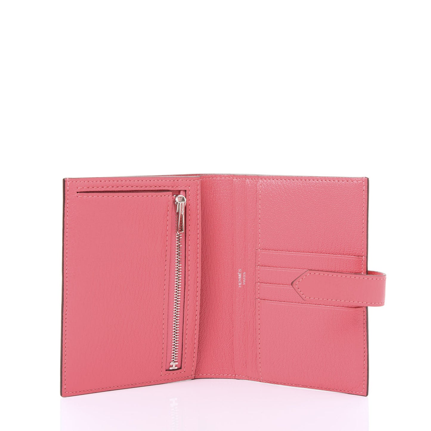 Chevre Mysore Bearn Compact Wallet Rose Azalee