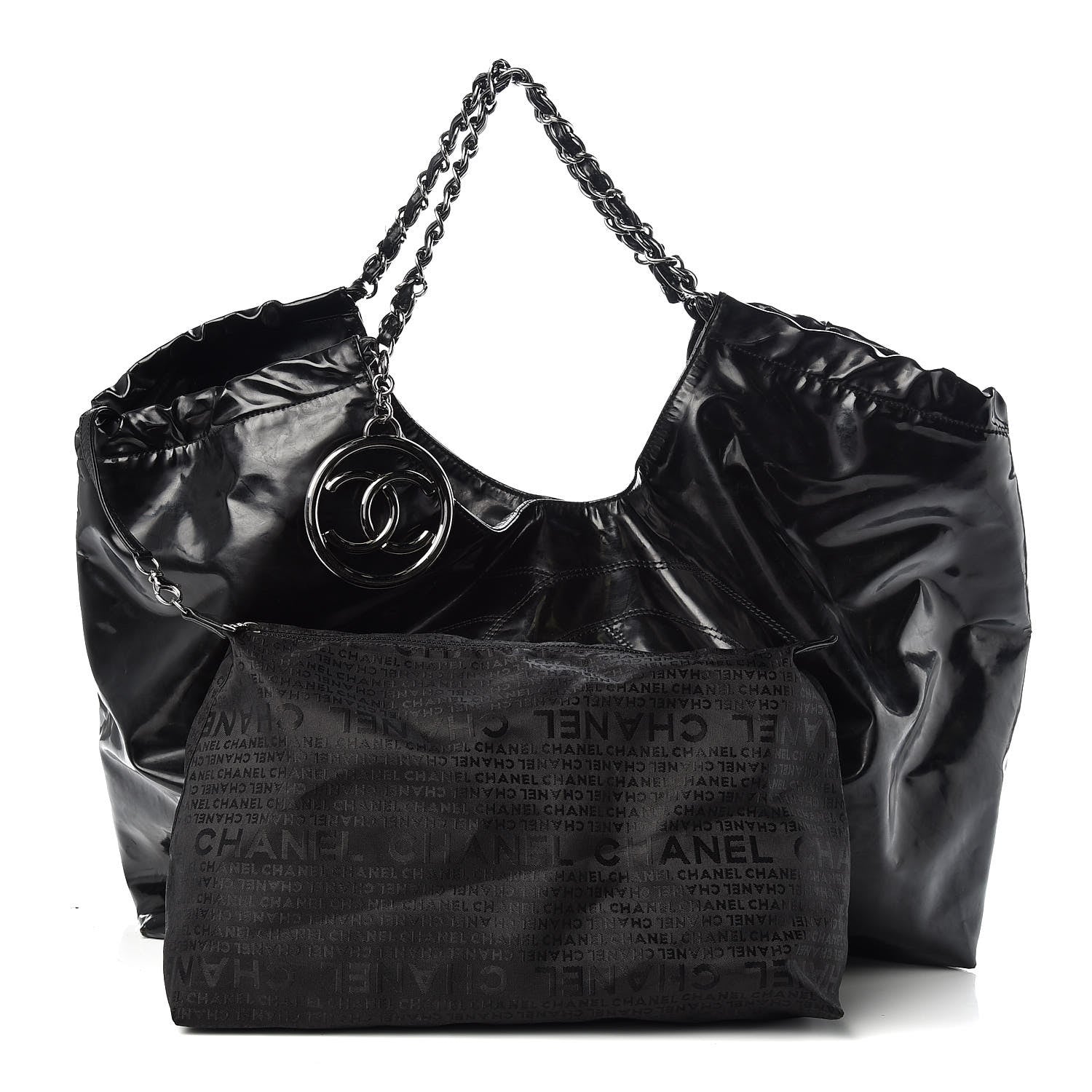 Chanel Vinyl XL Coco Cabas Black 1 of 17