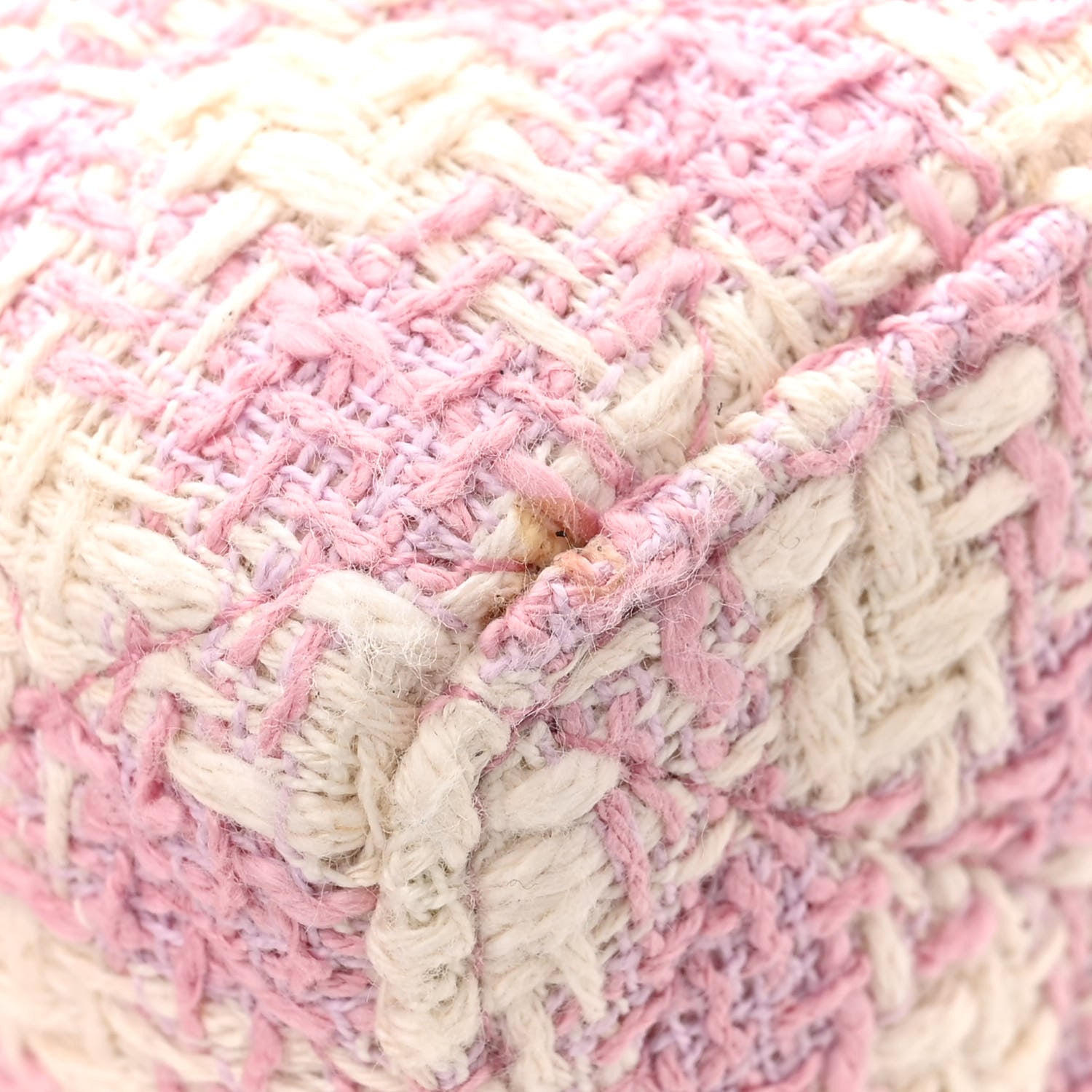 Chanel Tweed Handle Crush Top Handle Flap Bag Pink Ecru 12 of 14