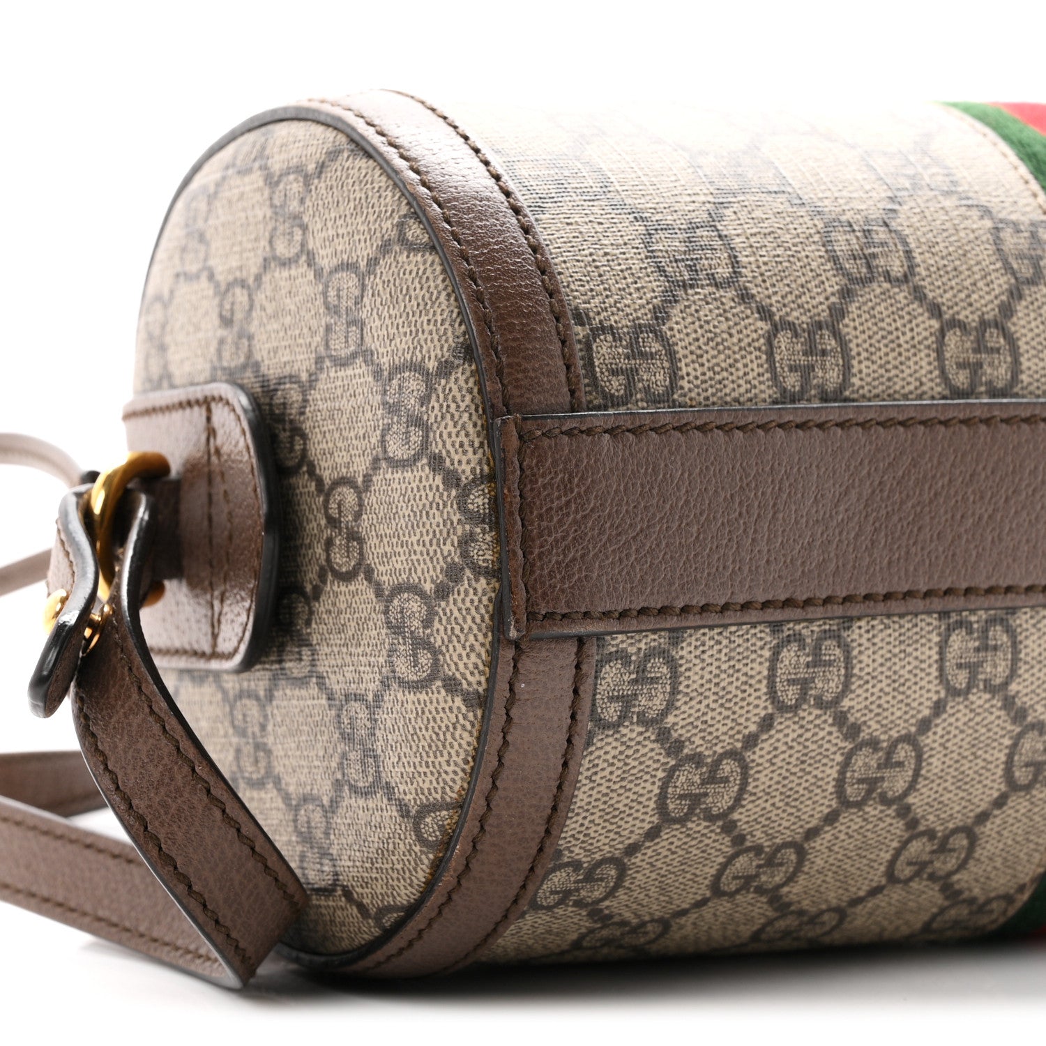 Gucci GG Supreme Monogram Web Small Ophidia Boston Bag Beige New Acero 9 of 10