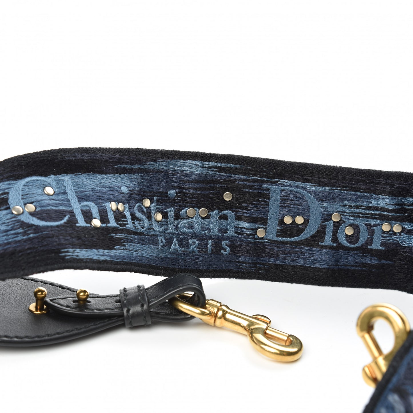 Canvas Embroidered Studded KaleiDiorscopic Adjustable Shoulder Strap Blue