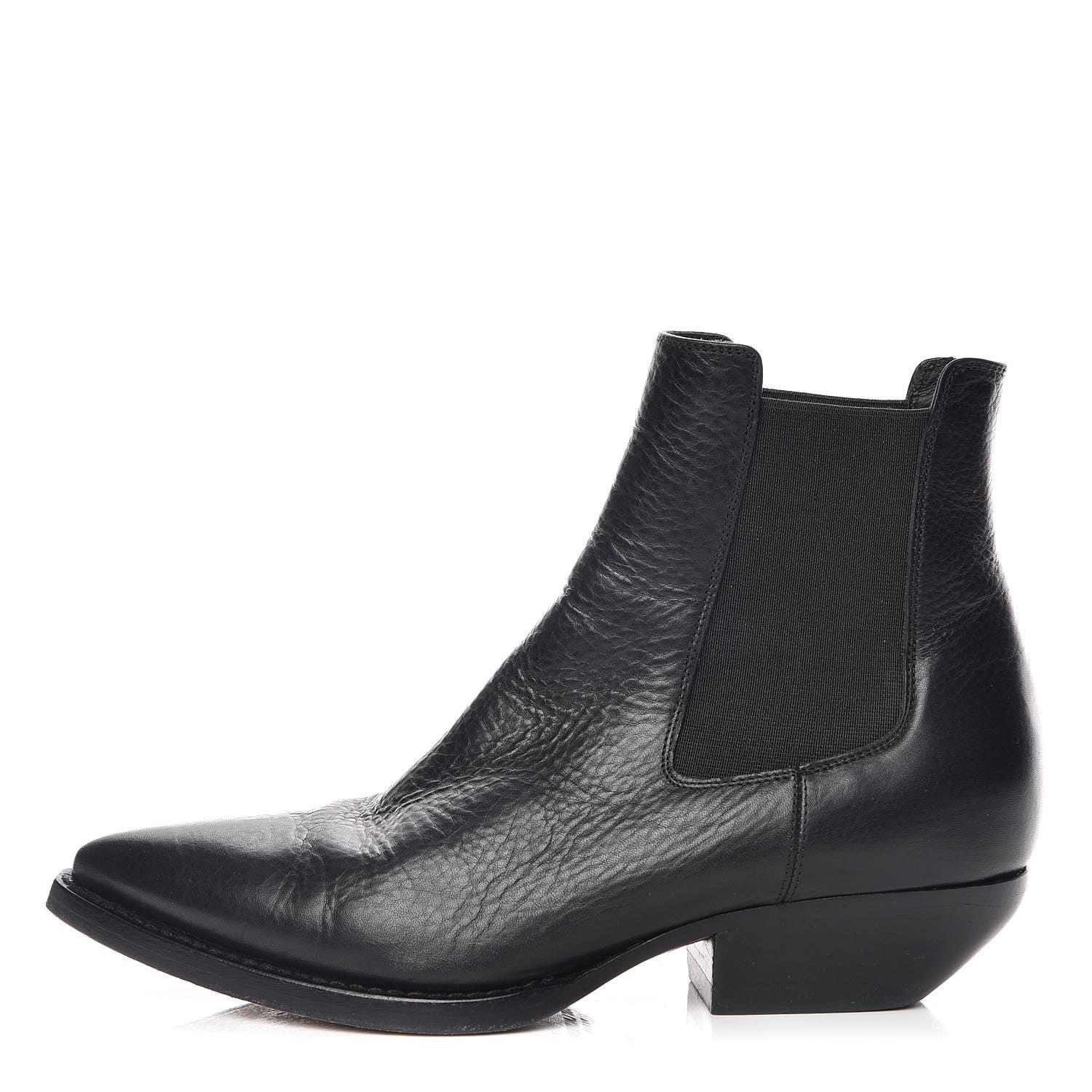Saint Laurent Calfskin Theo Chelsea Ankle Boots 36.5 Black 1 of 15
