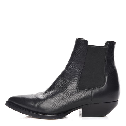 Saint Laurent Calfskin Theo Chelsea Ankle Boots 36.5 Black 1 of 15