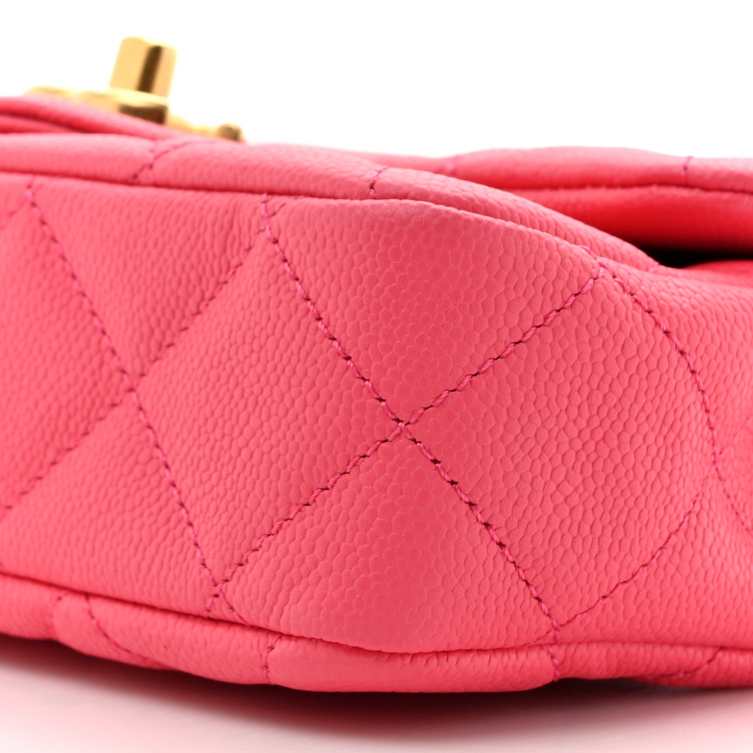 Chanel Caviar Quilted Sweetheart Mini Rectangular Flap Dark Pink 9 of 10