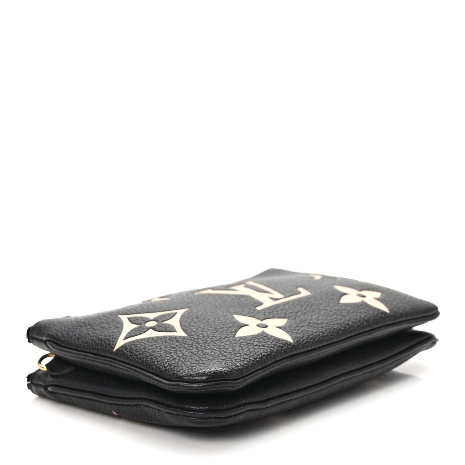 Louis Vuitton Empreinte Monogram Giant Double Zip Pochette Black Cream 4 of 14