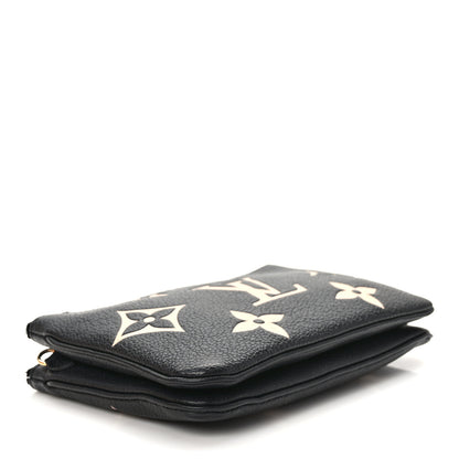 Louis Vuitton Empreinte Monogram Giant Double Zip Pochette Black Cream 4 of 14