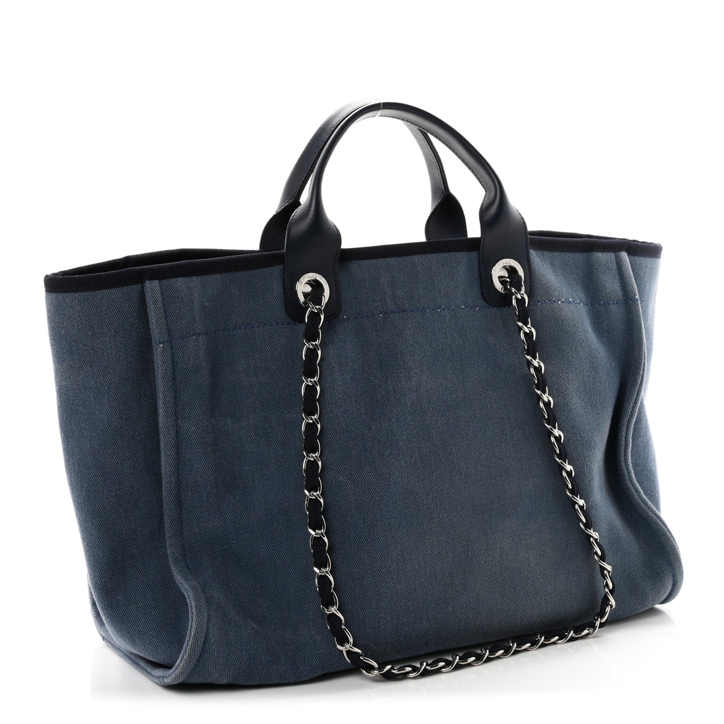 Canvas Sequin Medium Deauville Tote Navy