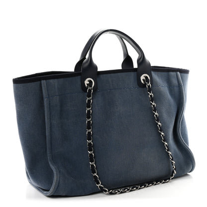 Chanel Canvas Sequin Medium Deauville Tote Navy 3 of 10