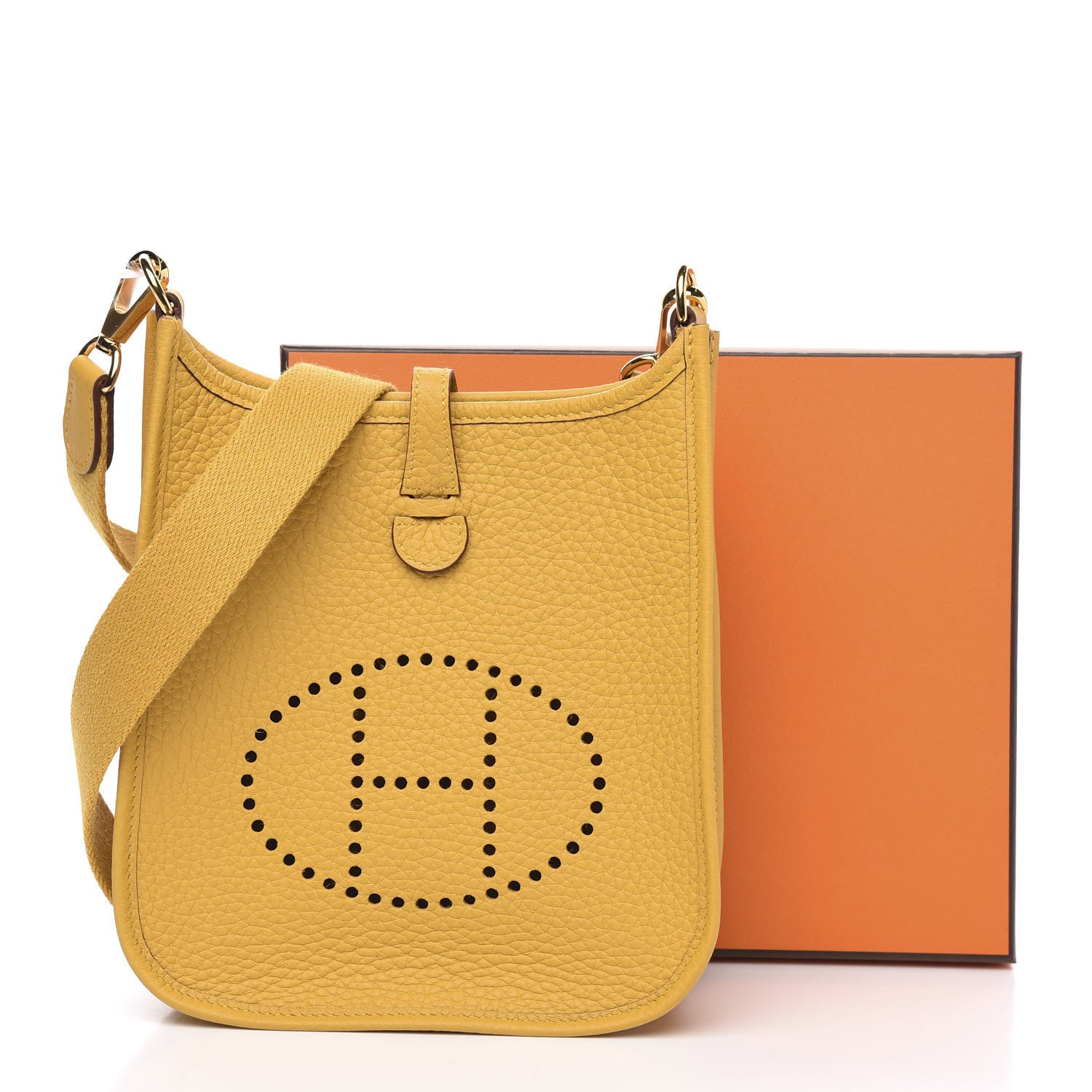 Hermes Taurillon Clemence Evelyne TPM Jaune Ambre 10 of 10