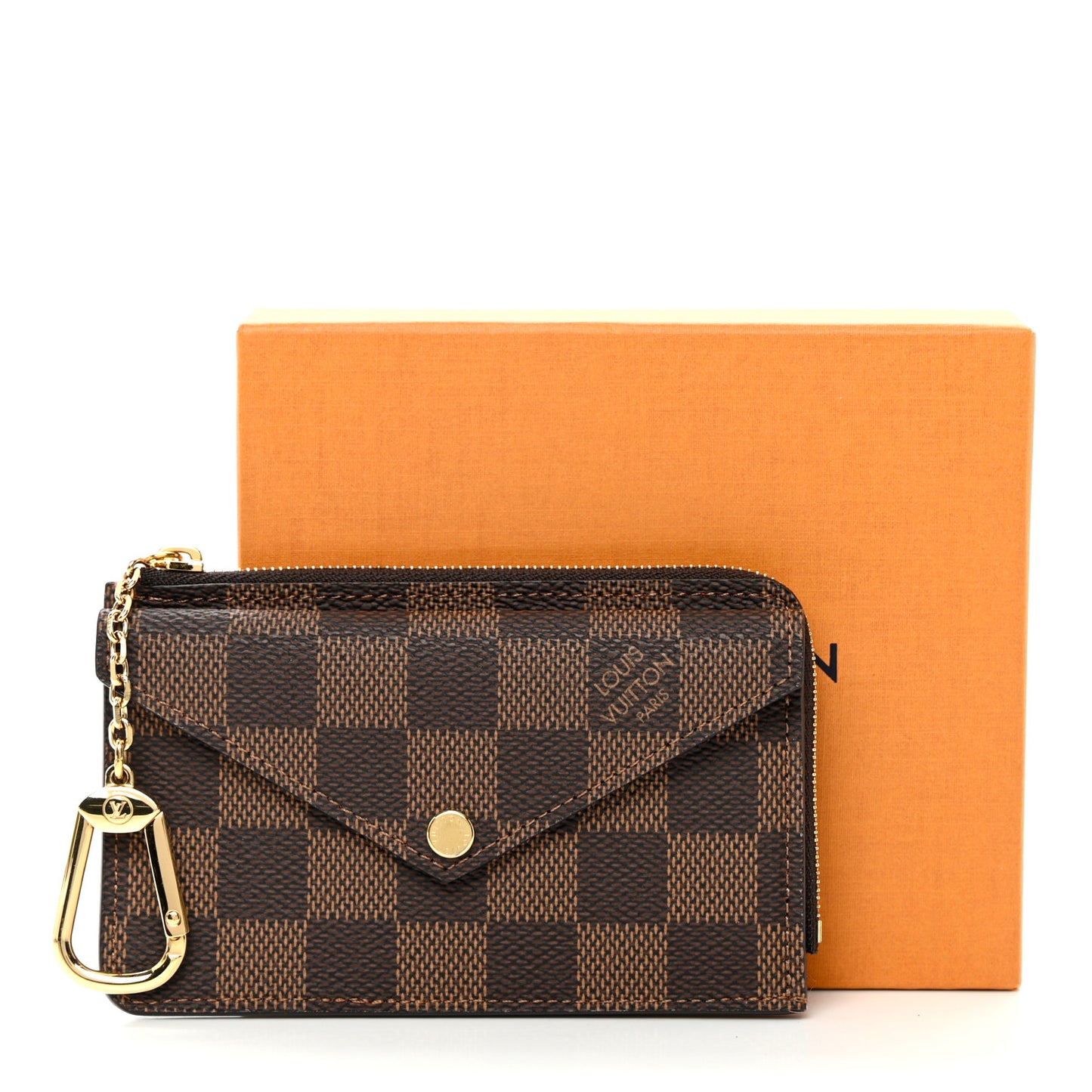 Damier Ebene Recto Verso Card Holder Red