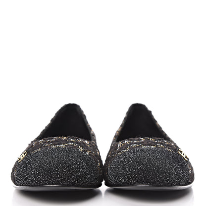Chanel Tweed Cap Toe Ballerina Flats 36 Black 2 of 8