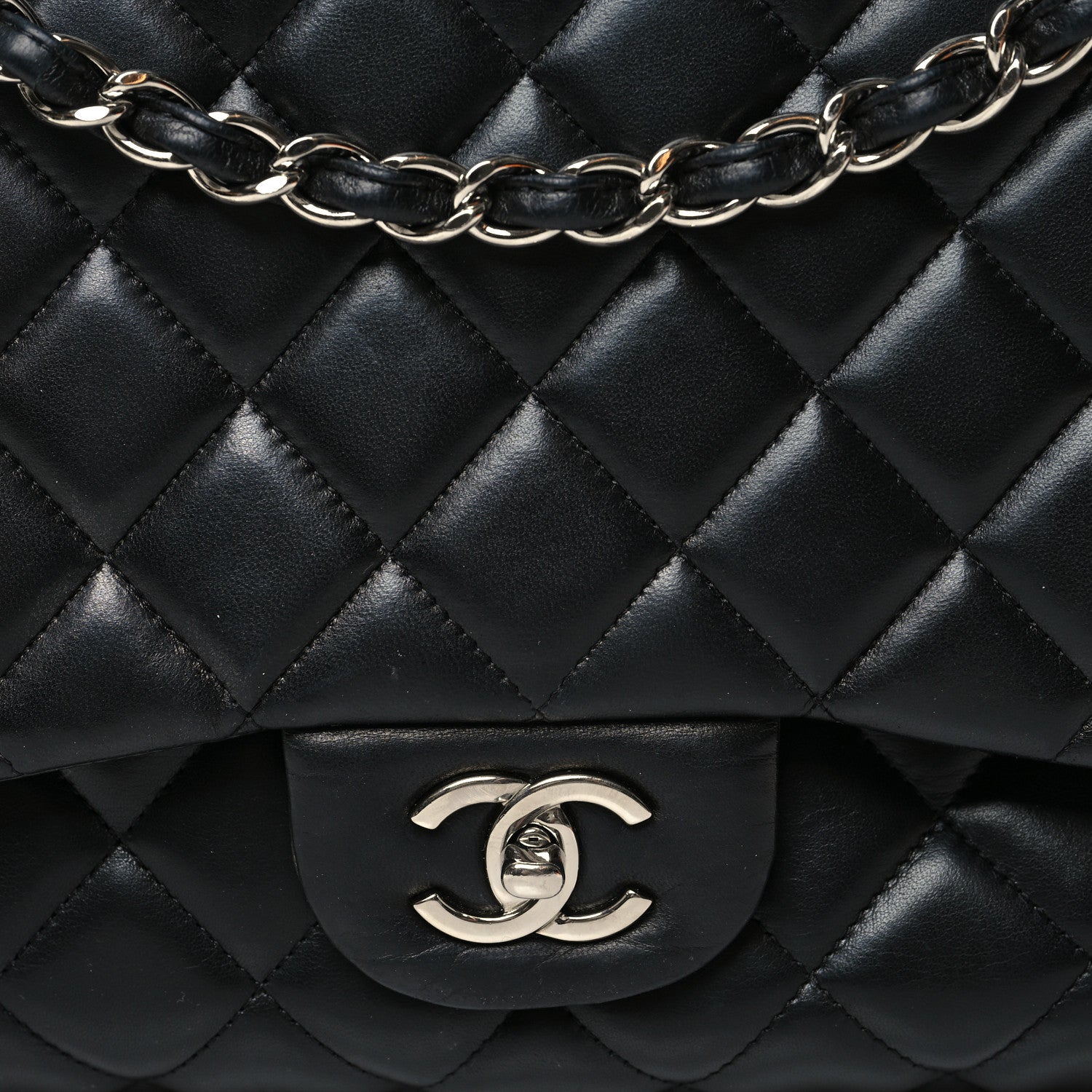 Chanel Lambskin Quilted Maxi Single Flap Black 8 of 12
