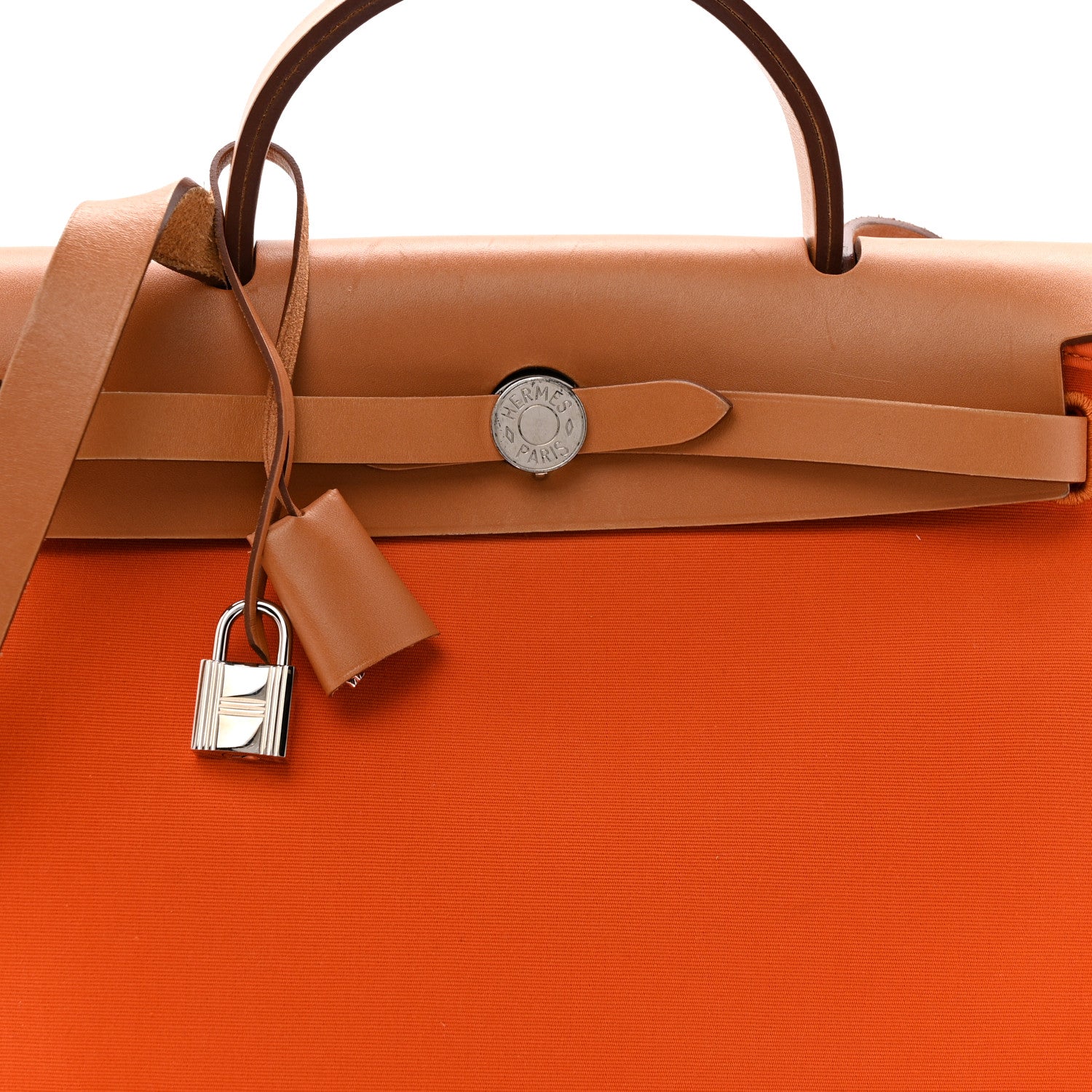 Hermes Vache Hunter Toile Herbag Zip 31 PM Orange 9 of 17
