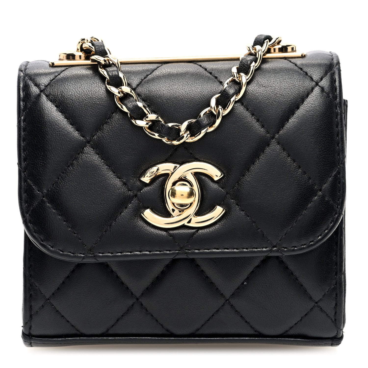 Chanel Lambskin Quilted Mini Trendy CC Clutch With Chain Black 1 of 10