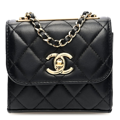 Chanel Lambskin Quilted Mini Trendy CC Clutch With Chain Black 1 of 10