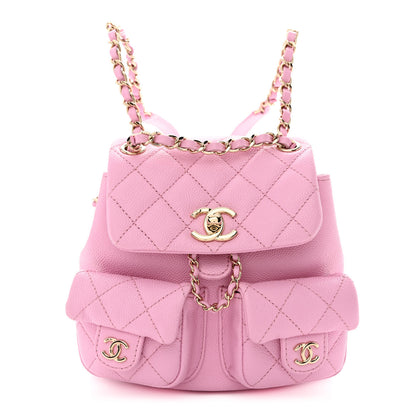 Chanel Shiny Caviar Quilted Small Duma Pockets Drawstring Backpack Lilac 1 of 10