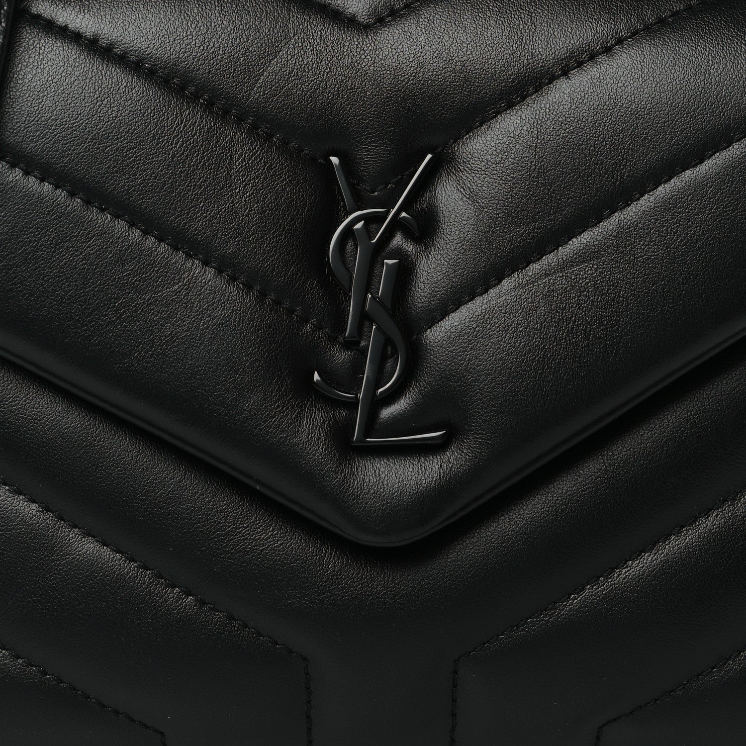 Saint Laurent Calfskin Y Quilted Monogram Toy Loulou Crossbody Bag Black 7 of 9