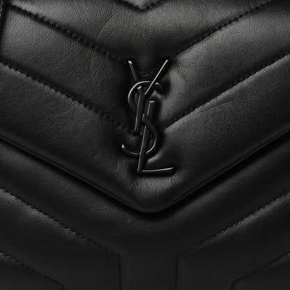 Saint Laurent Calfskin Y Quilted Monogram Toy Loulou Crossbody Bag Black 7 of 9