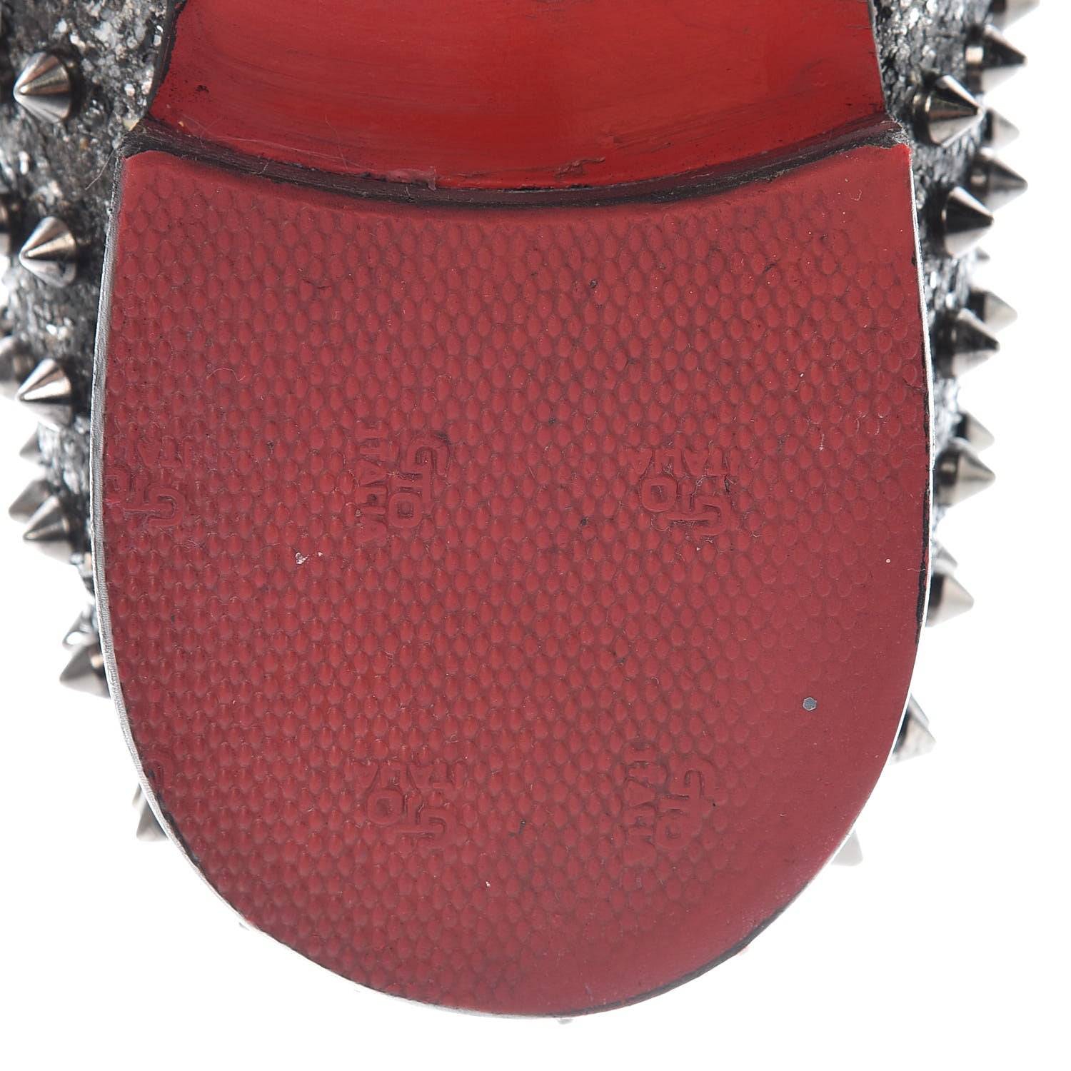 Christian Louboutin Glitter Mens Rollerboy Spikes Flat Loafers 43 Silver 20 of 22