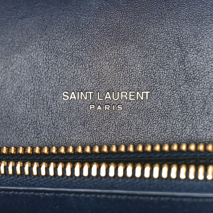 Saint Laurent Corduroy Matelasse Chevron Monogram Medium College Bag Deeply Blue 6 of 9