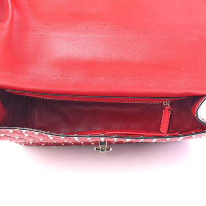 Valentino Garavani Lambskin Large Rockstud Spike Shoulder Bag Red 5 of 9