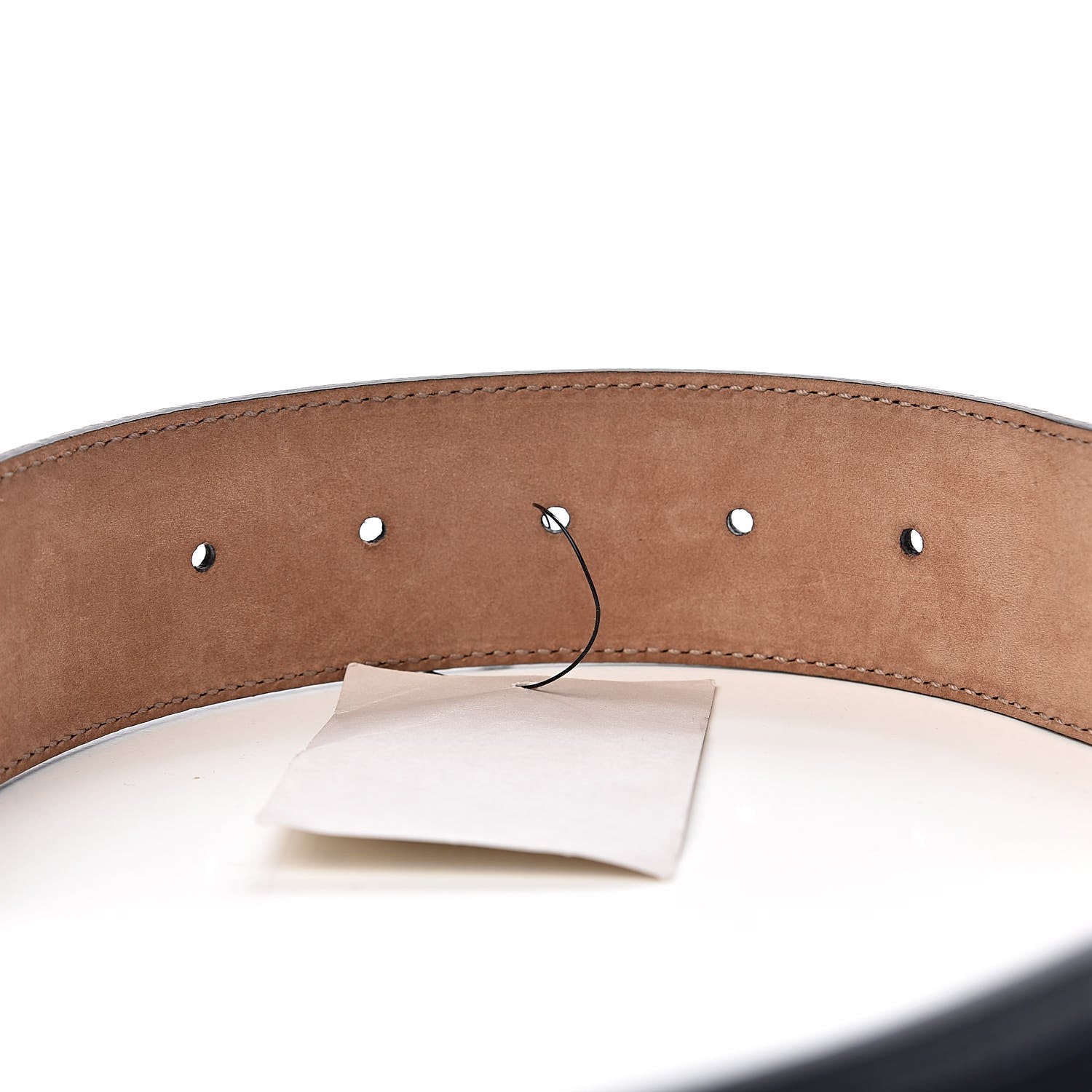 Gucci Calfskin Web Interlocking G Belt 75 30 Navy 5 of 6