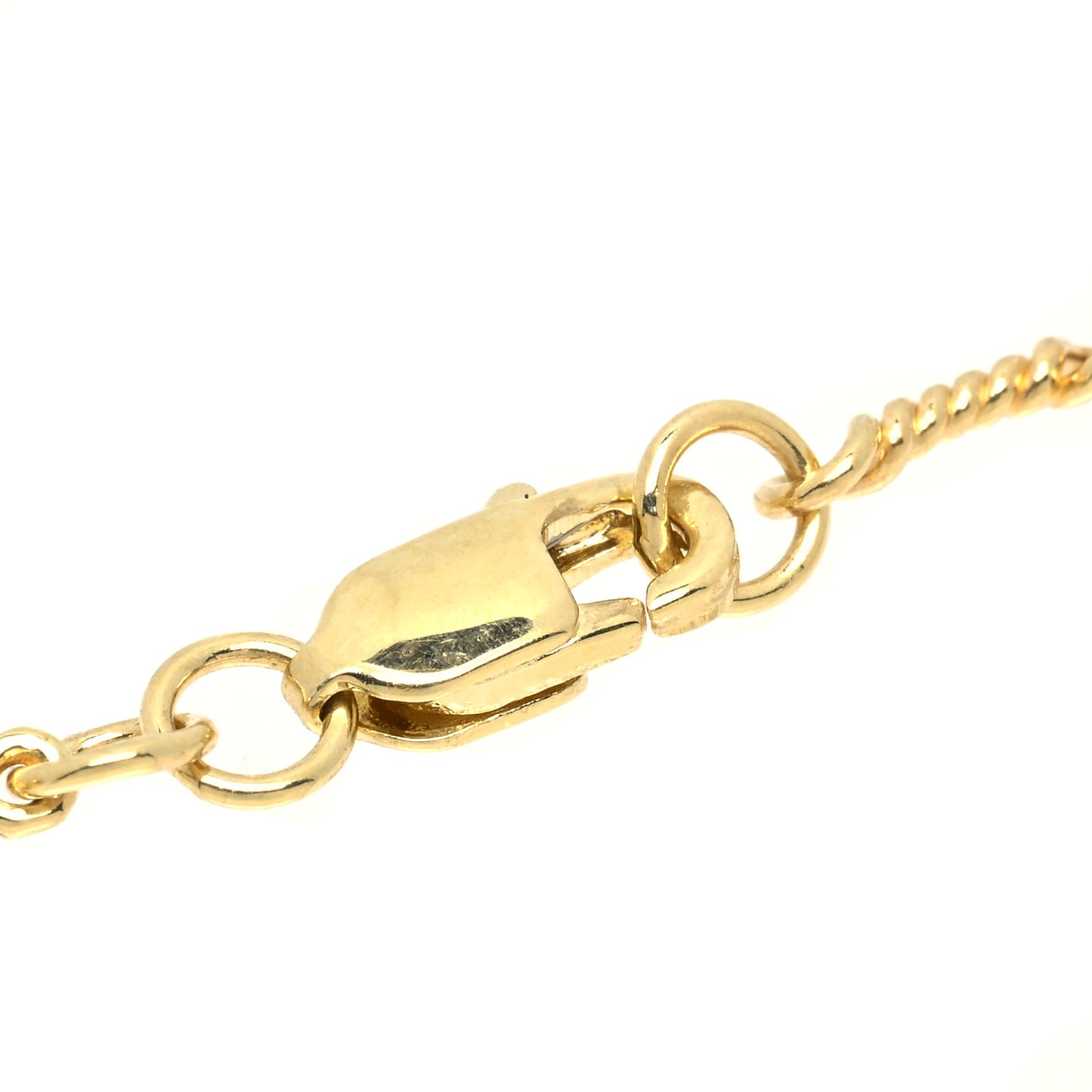 18K Yellow White Gold Diamonds by the Inch Dog Bone Chain Dangle Necklace