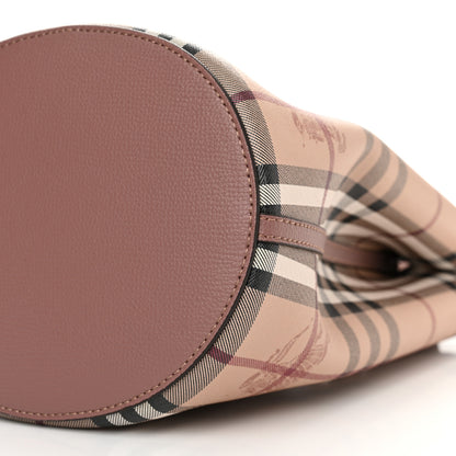 Burberry Haymarket Check Colours Small Lorne Bucket Crossbody Elderberry 9 of 9