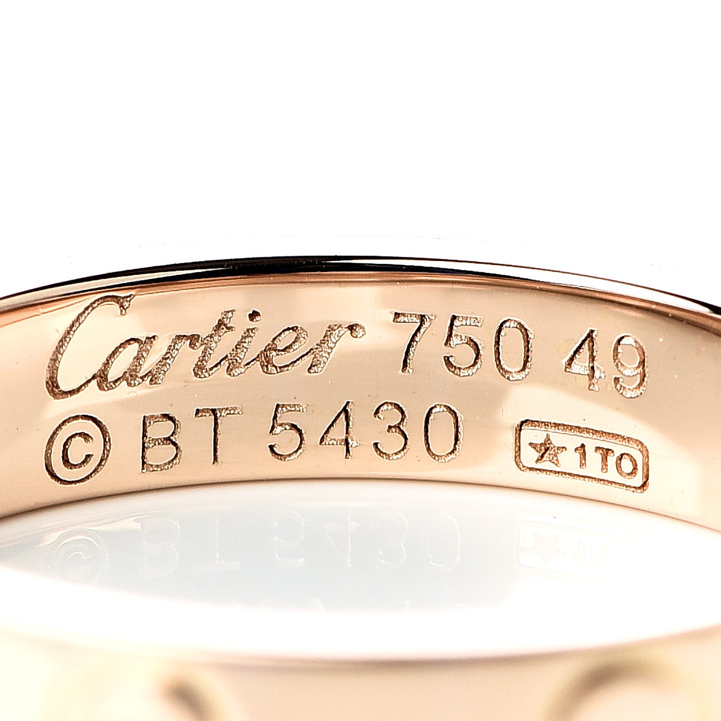 18K Pink Gold 3.5mm LOVE Wedding Band Ring 49 4.75