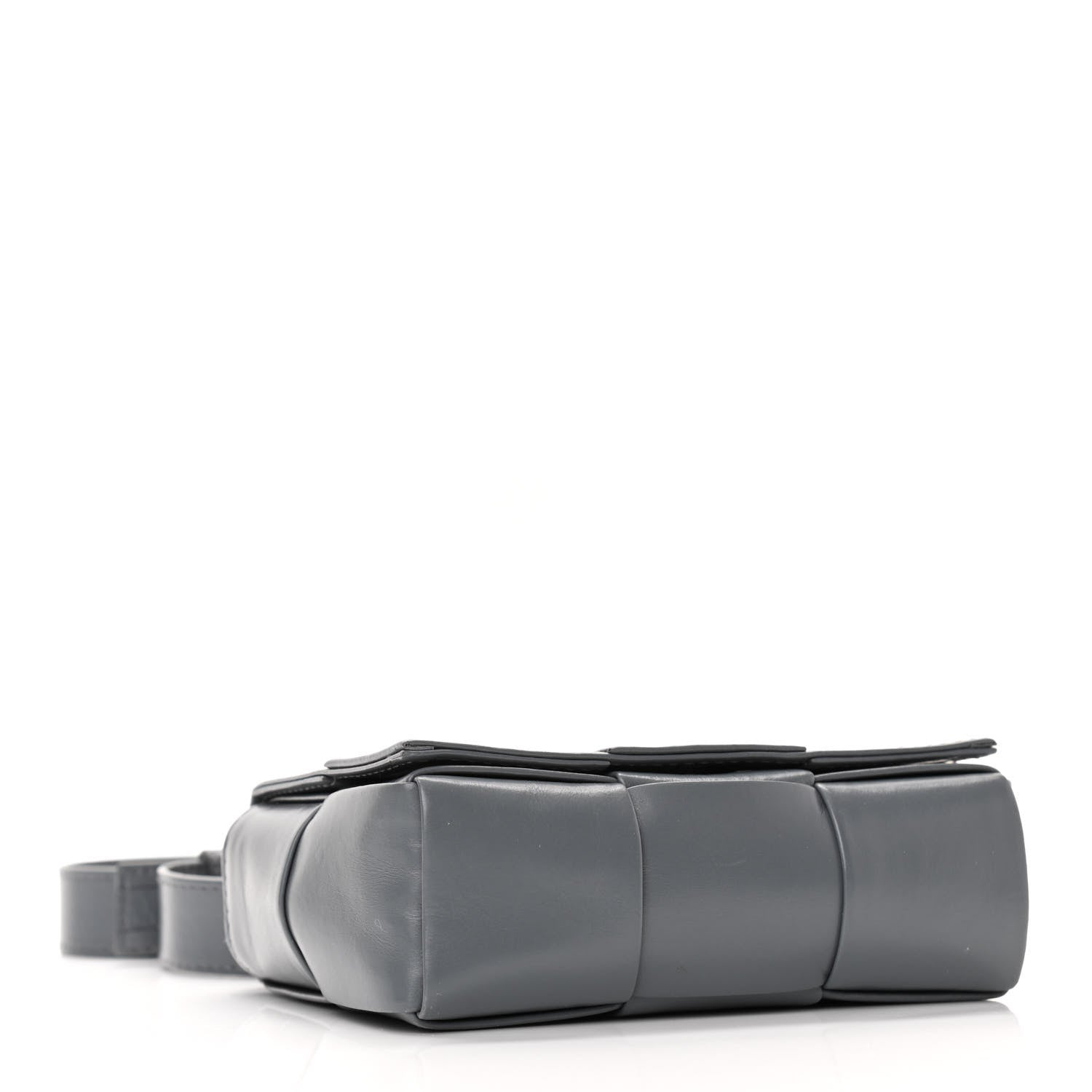 Bottega Veneta Paper Calfskin Maxi Intreccio Extra Mini Cassette Crossbody Bag Grey 4 of 10