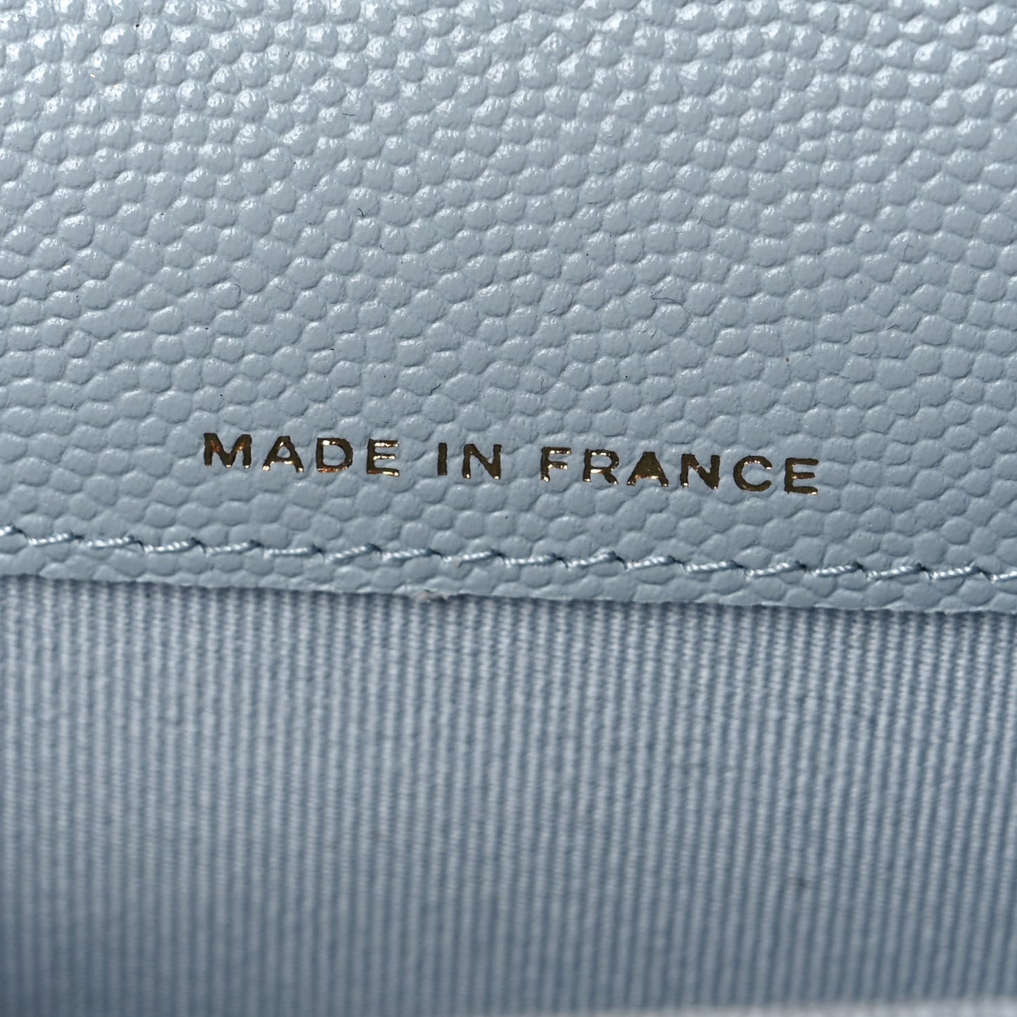 Caviar Quilted Flap Card Holder Wallet Light Blue
