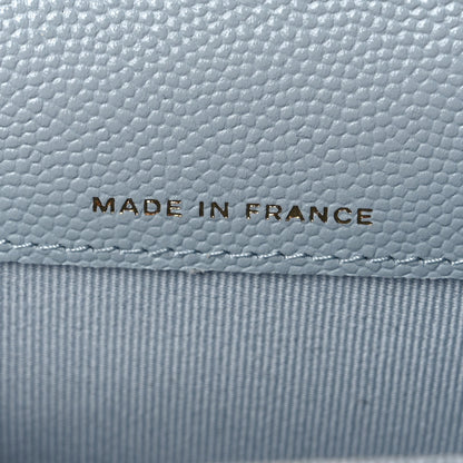 Chanel Caviar Quilted Flap Card Holder Wallet Light Blue 7 of 10