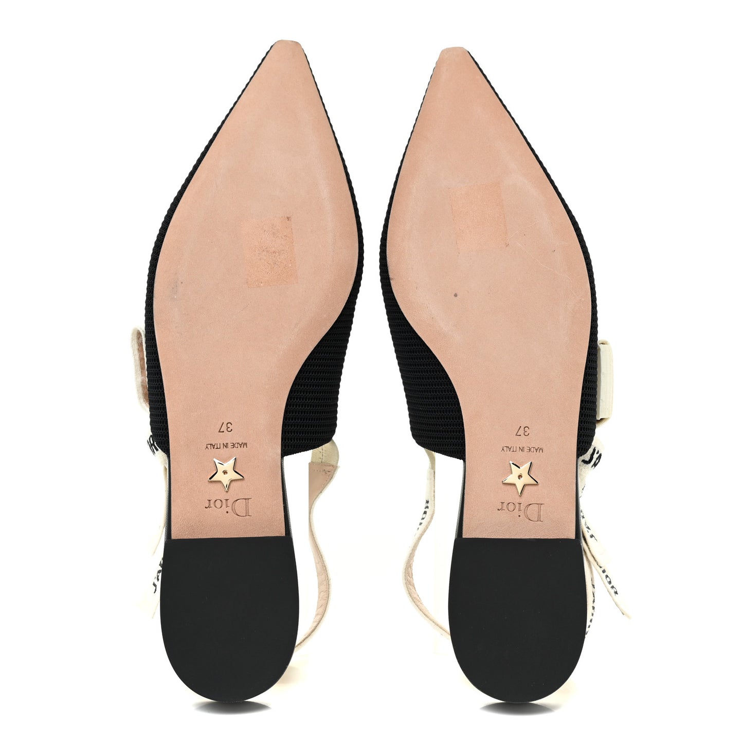 Technical Canvas Ribbon J'Adior Slingback Ballet Flats 37 Black