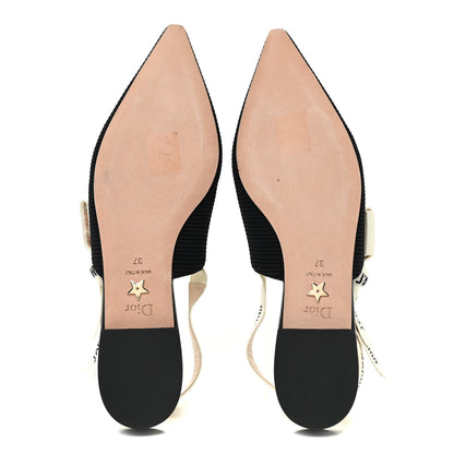 Christian Dior Technical Canvas Ribbon J'Adior Slingback Ballet Flats 37 Black 5 of 11